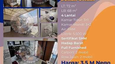 Rumah Elegan di Tanjung Duren Utara, Jakarta Barat, 3 KT, LT 72m²