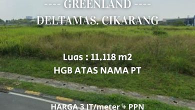 Kavling Prestisius Dijual di Cikarang, Bekasi, Harga 33,3 Miliar