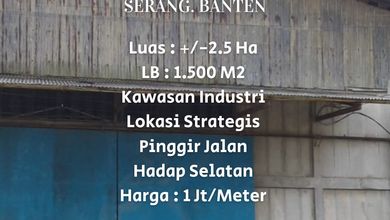 Dijual Bekas Pabrik Luas 2.5 Ha di Cikande . Serang
