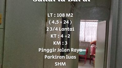 Dijual Ruko Tanjung Duren 4.5×24 Pinggir Jalan Raya. Jakarta Barat