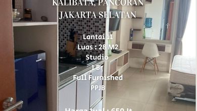 Dijual Apartemen Strategis di Kalibata, Jakarta Selatan, Luas 28m²