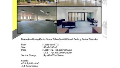 Disewakan Office Space Graha Dinamika Furnish , Di Tanah Abang,  Jakarta Pusat 