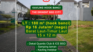 Dijual Tanah Premium di BSD Eminent, Tangerang, LT 180m²