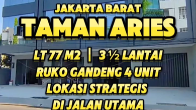 Dijual Ruko Gandeng Brand New 4 Unit Di Taman Aries 