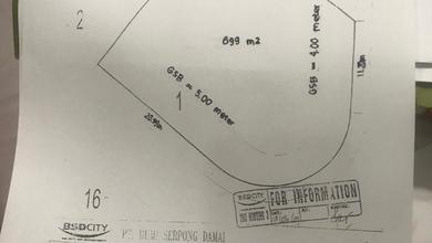 Dijual Kavling 699 m2 Area Cluster Elit BSD Virginia Lagoon