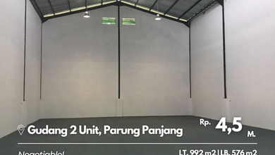 Dijual Gudang Pabrik di Parung Panjang, Murah Masih Baru