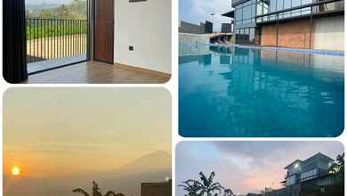 Villa Cantikl 1000 m2 Bangunan Baru 2 Lantai Full Furnished dengan Kolam Renang View Pegunungan Cantik di Kawasan Cijeruk Bogor