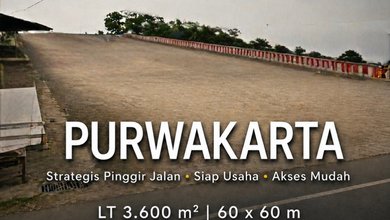 Tanah Sewa Lokasi Bagus di Purwakarta, Purwakarta, Luas 3600m²