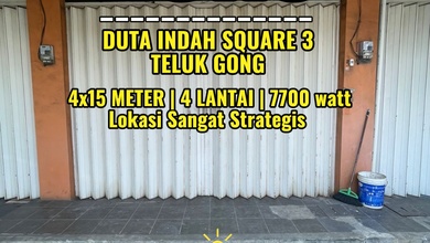 Sewakan Ruko Teluk Gong Duta Indah Square 3 Uk.4x15 Bisa Gudang Ol Shop Cuci Sarang Walet 4 Tingkat