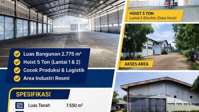Disewakan Gudang 2775M2 di Kawasan Industri Sentul