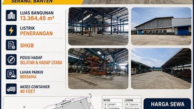 Disewakan Ex Pabrik 13364M2-Cikande Serang-Akses Kontainer