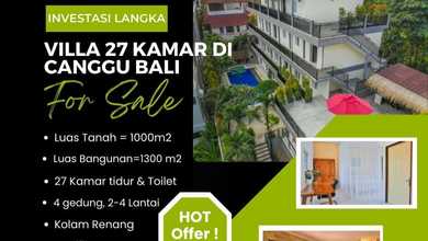 Investasi Langka Guesthouse 27 Bedrooms Occupancy 90-100% Di Daerah Batu Mejan, Canggu, Bali