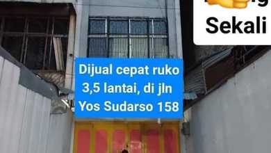 Termurah Ruko 3½ Tkt Siap Huni Lokasi Strategis Jl. Yos Sudarso