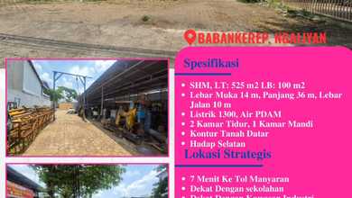 Gudang Dijual di Manyaran Dekat Tol Kontur Tanah Datar