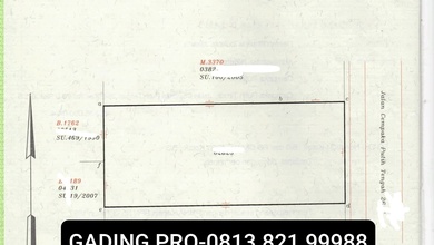 Tanah Elit Dijual di Cempaka Putih, Jakarta Pusat, Harga 2,63 Miliar