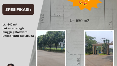 Tanah Elit Dijual di Suvarna Sutera, Tangerang, Harga 3,25 Miliar