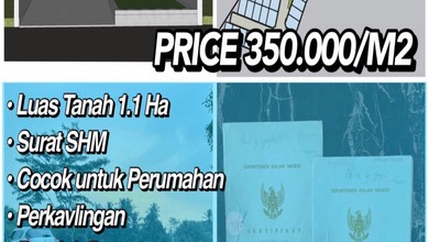 Dijual Tanah Premium di Ciseeng, Bogor, LT 11000m²